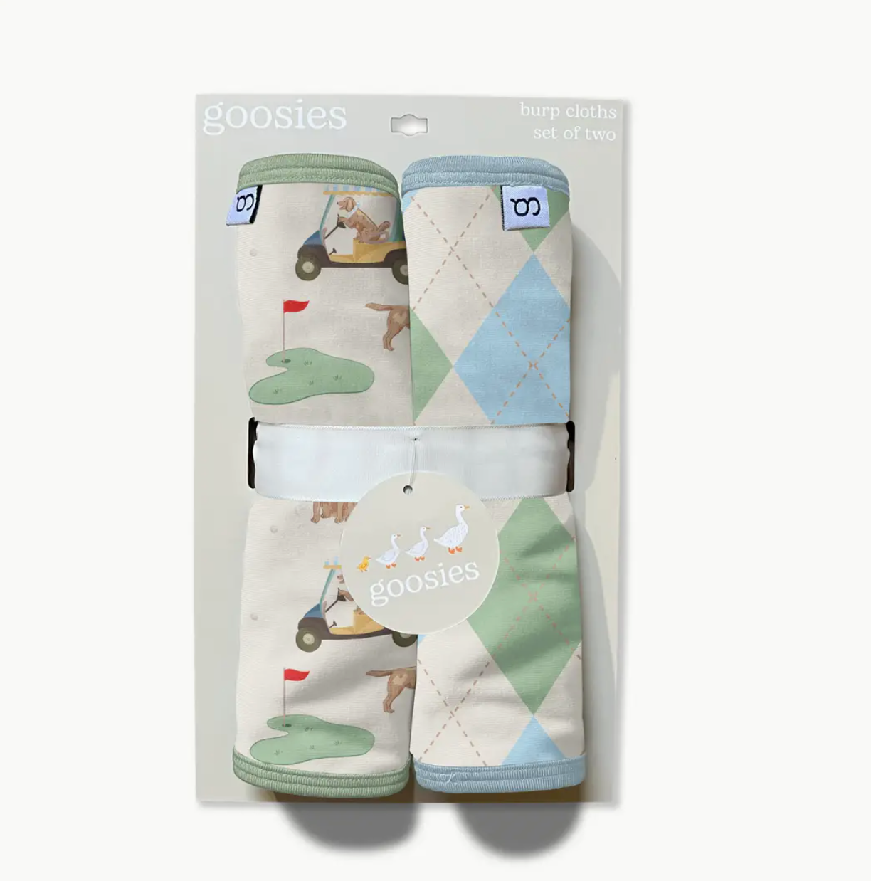 Barks & Birdies (Golf Dogs) Burp Cloth Set