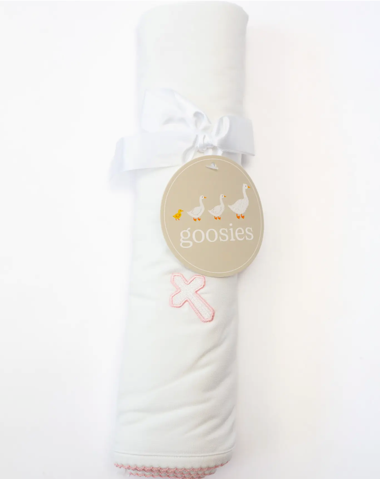 Pink Cross Embroidered Blanket