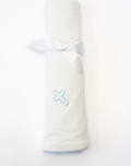 Blue Cross Embroidered Blanket