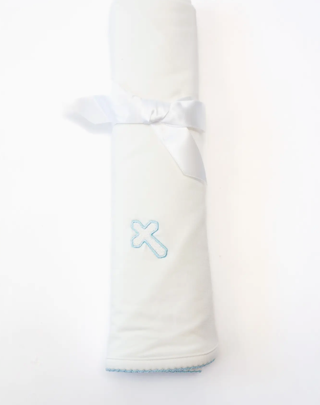 Blue Cross Embroidered Blanket