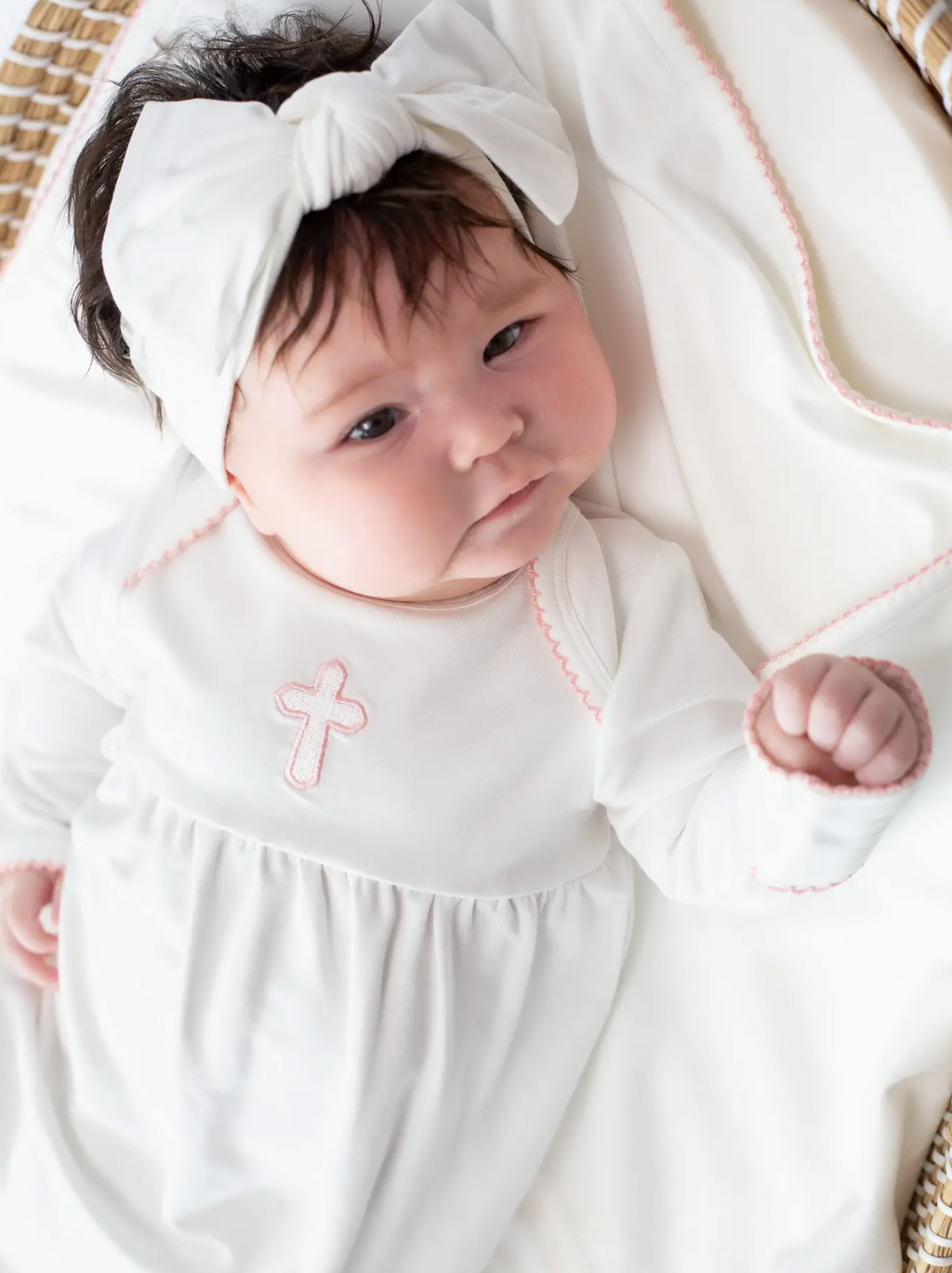 Pink Cross Embroidered Gown - Newnorm