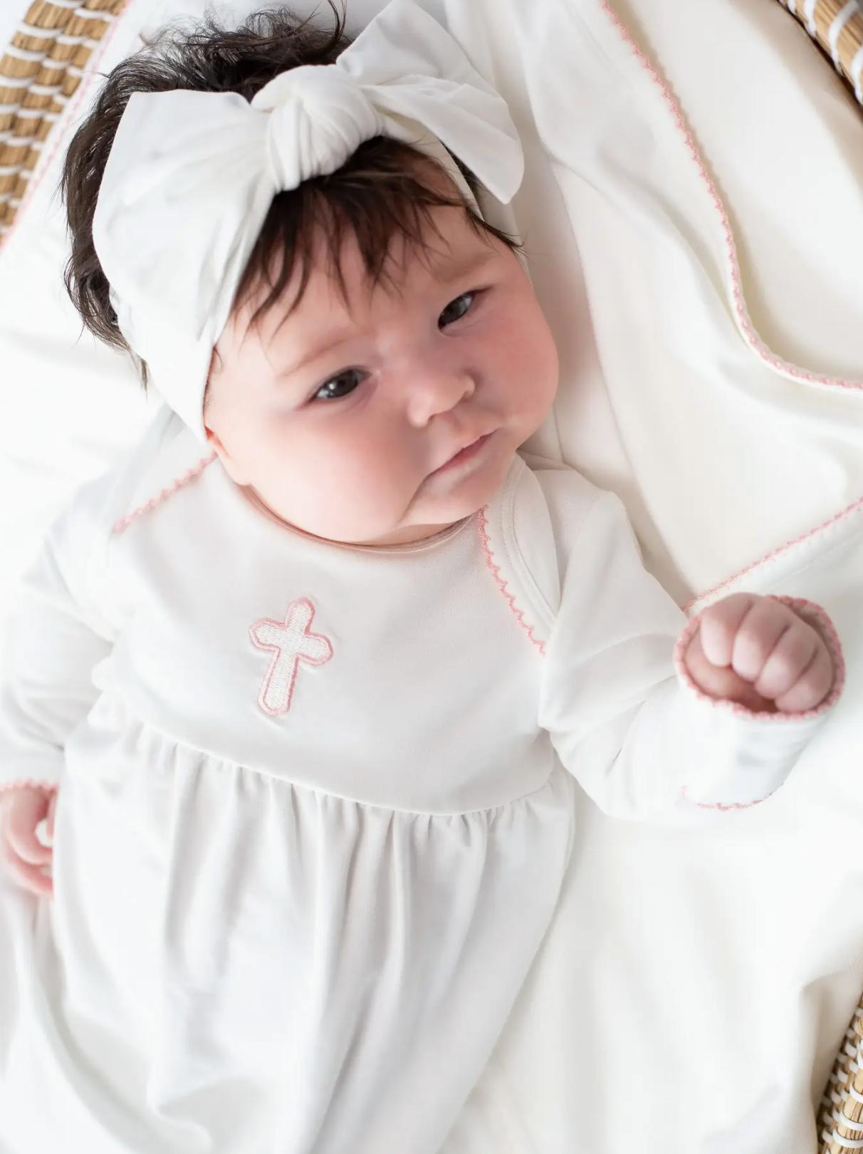 Pink Cross Embroidered Gown - Newnorm