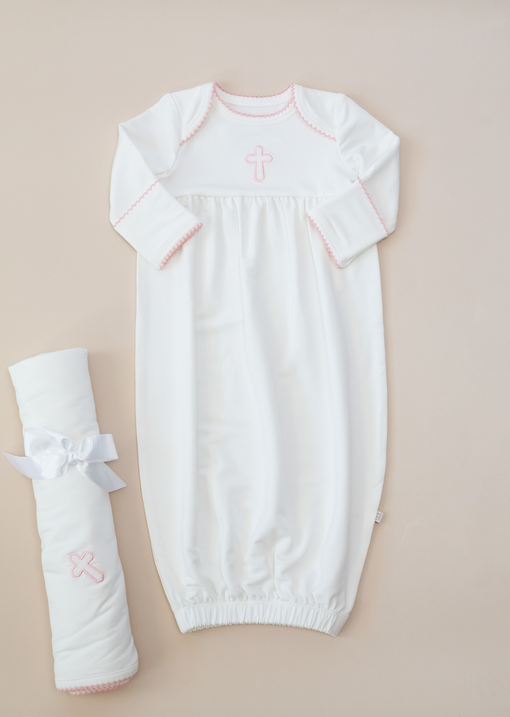 Pink Cross Embroidered Gown - Newnorm