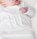 Blue Cross Embroidered Gown - Newborn