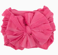 Ruffled Headband Bow - Candy Pink