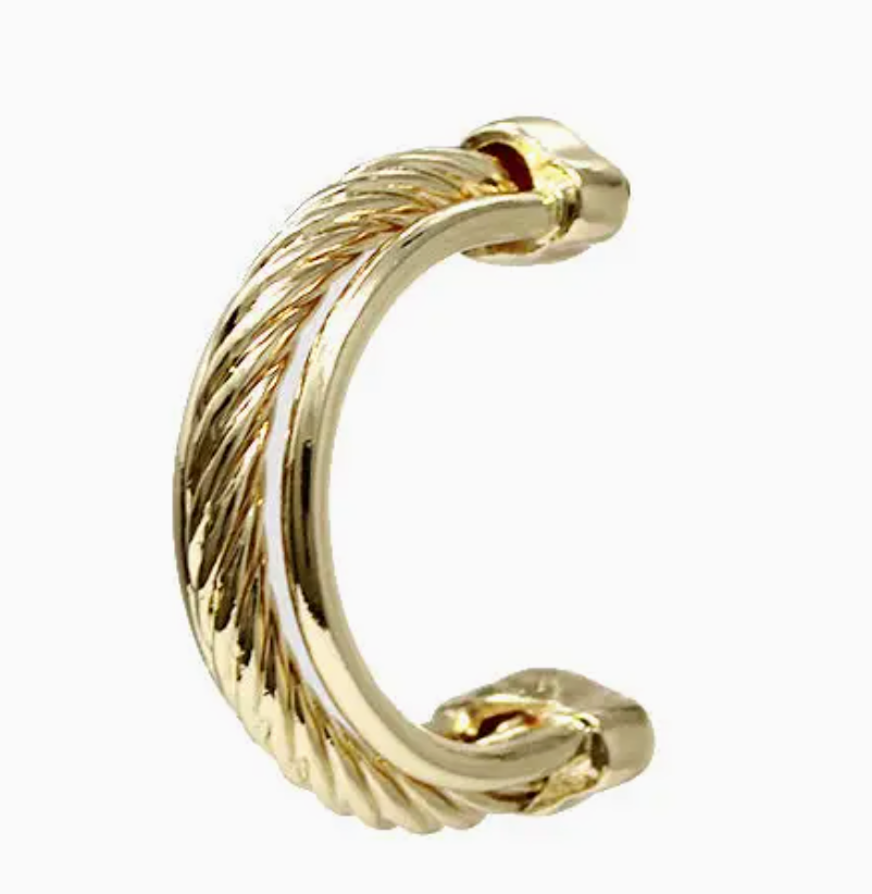 Gold Triple Layered  1" Hoop Earring
