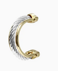 Gold and Silver Triple Layered 1" Hoop Earring