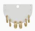 Set of Three Gold Beaded Huggie Hoops
