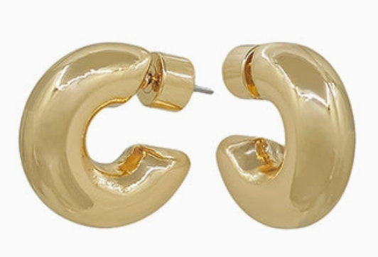 Set of Three Gold Beaded Huggie Hoops
