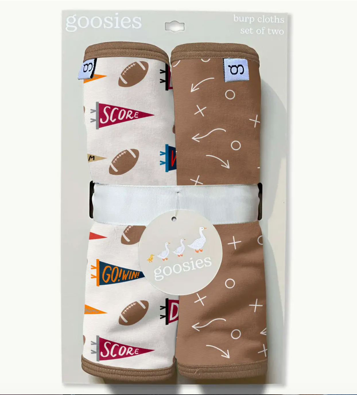 Varsity Football Flags Burp Cloth Set