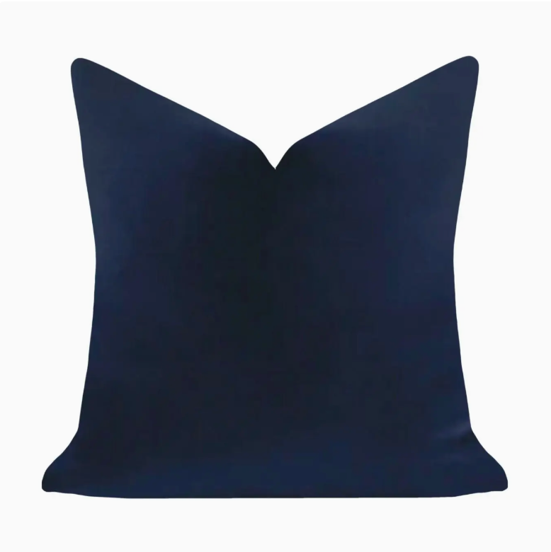 Cobalt Blue Solid Velvet Pillow