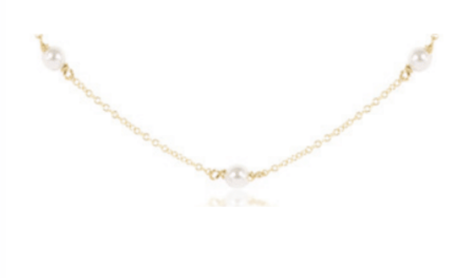 15" Choker Simplicity Chain Gold - Pearl 4mm