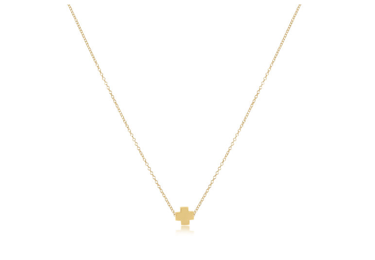 16" Necklace Gold - Signature Cross Gold