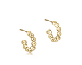 Beaded Classic 1" Post Hoop - 4mm Gold