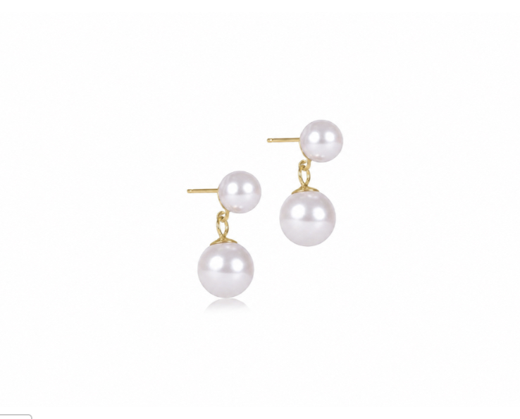 Classic Pearl 8mm Ball Drop Stud - Pearl
