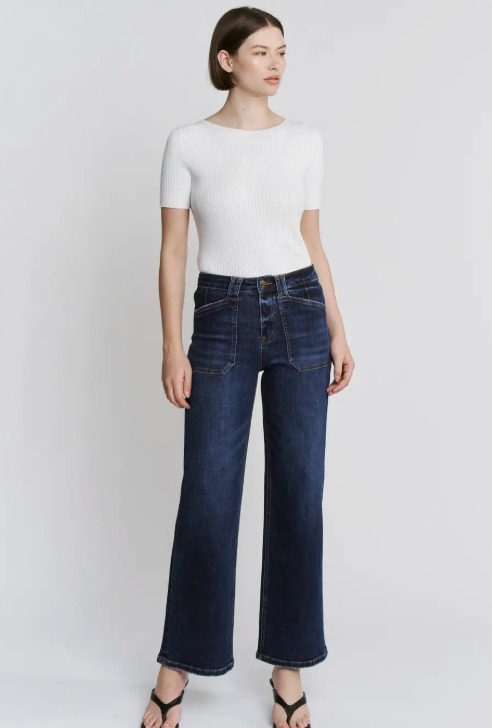 High Rise Wide Leg with Patch Pocket