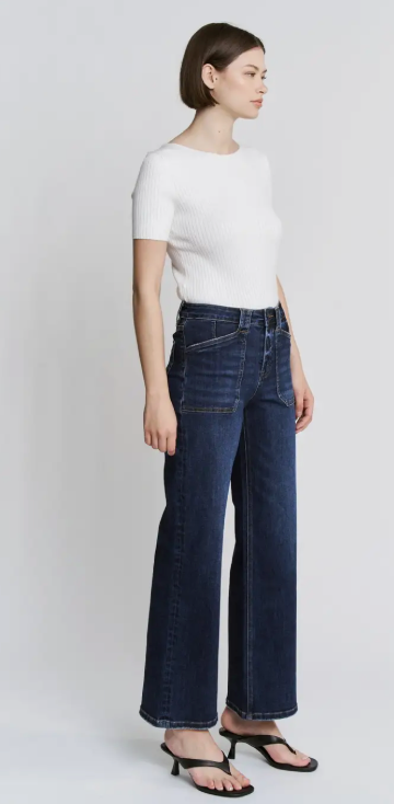 High Rise Wide Leg with Patch Pocket