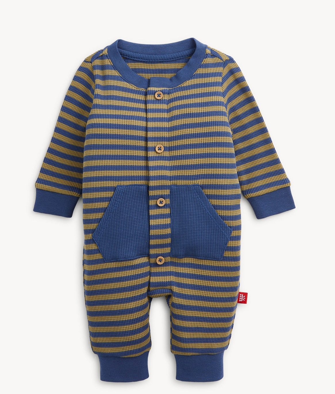 Olive & Navy Magnetic Romper
