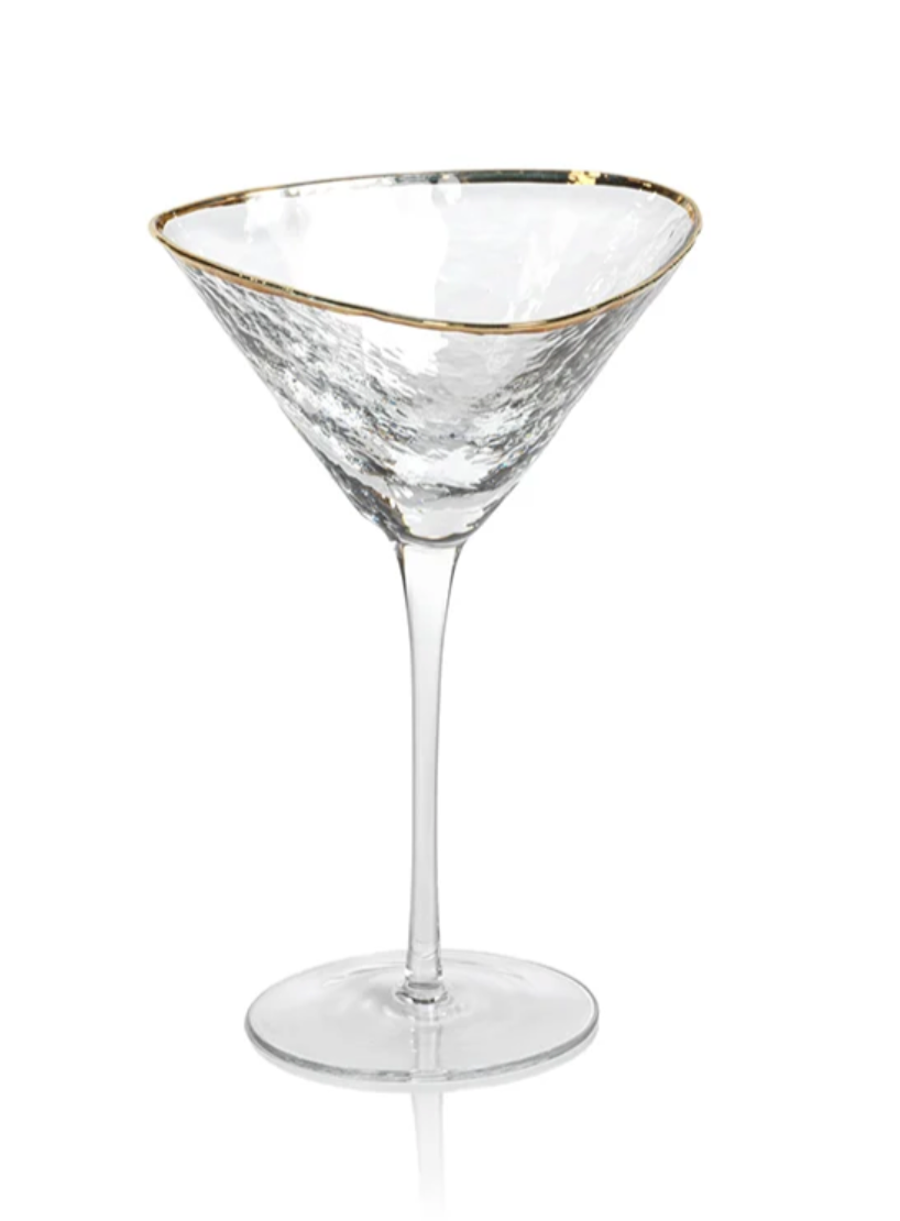 Triangular Martini Glass - Gold Set of 2