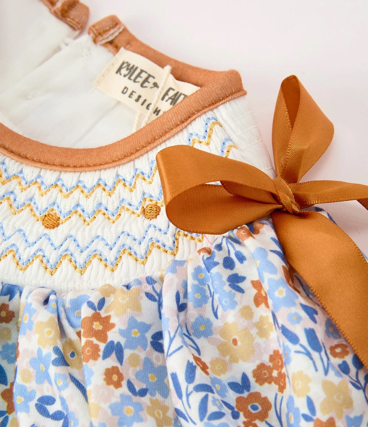 Fall Floral Smocked Girls Bloomer Set