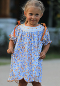 Fall Floral Smocked Girls Dress