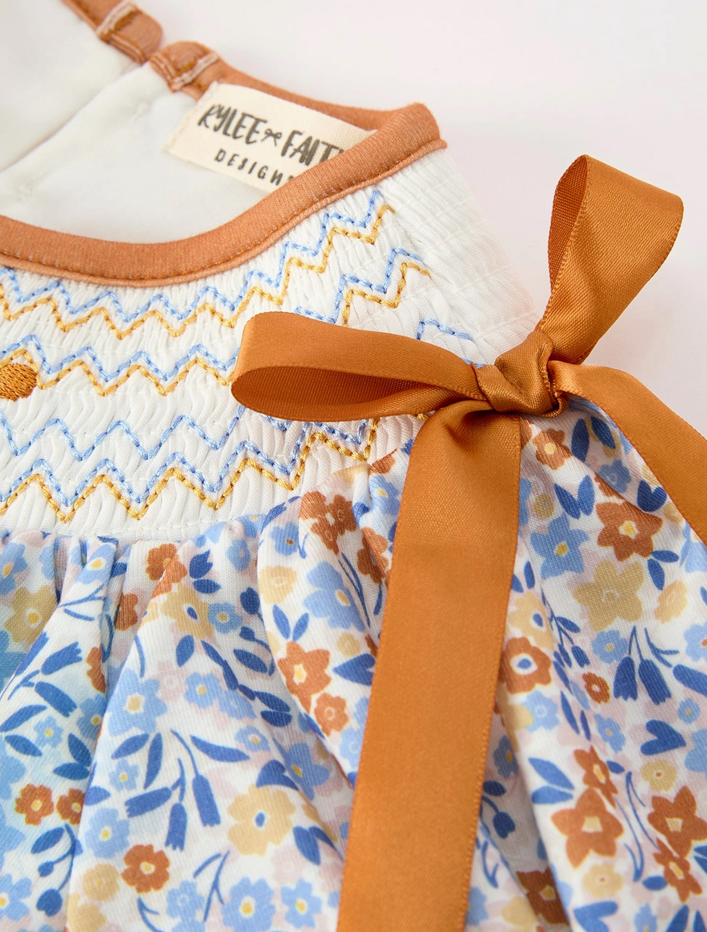 Fall Floral Smocked Girls Dress