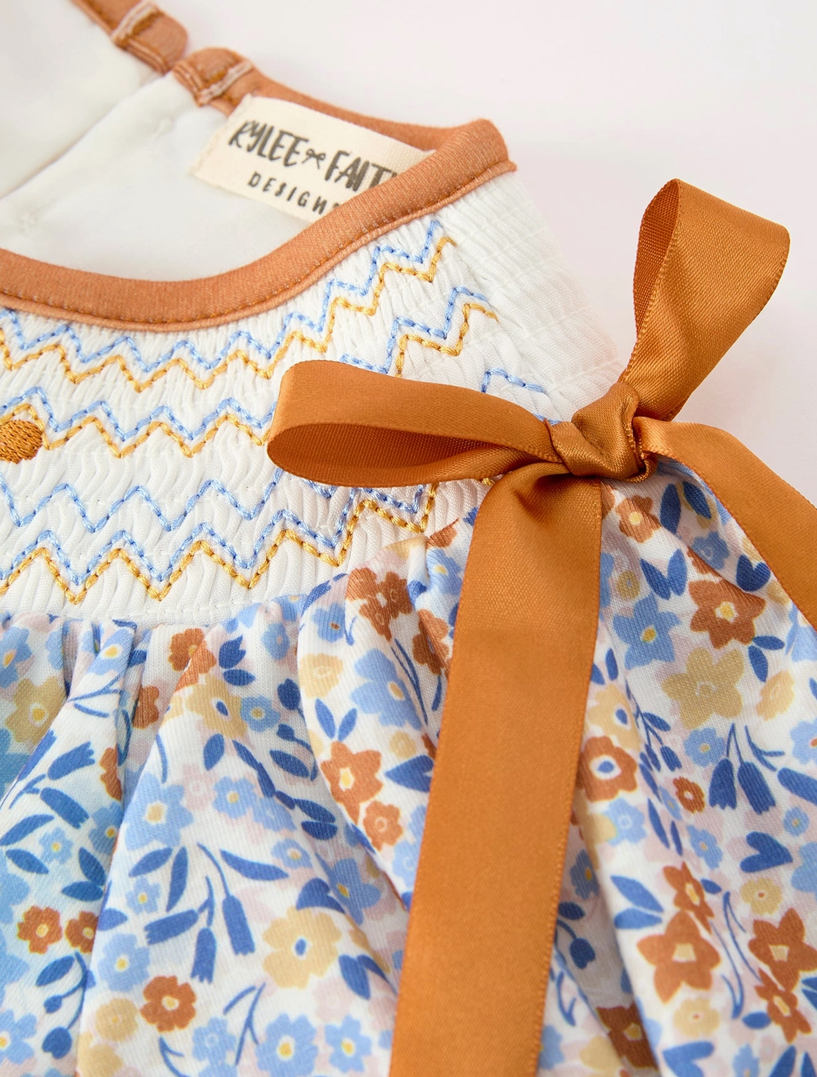 Fall Floral Smocked Girls Dress