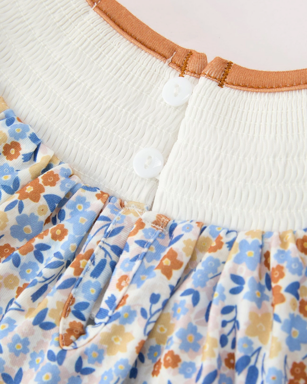 Fall Floral Smocked Girls Dress
