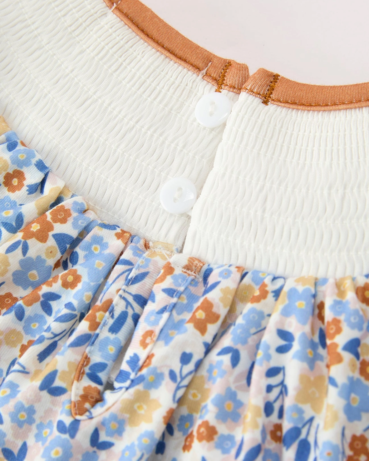 Fall Floral Smocked Girls Dress