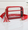 Clear Cross Body Bag-Red