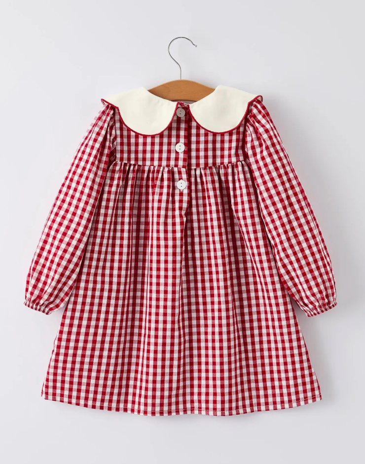 Christmas Tree Plaid Girls Dress