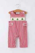 Christmas Tree Plaid  Boy Romper