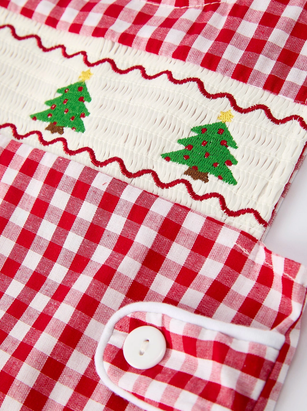 Christmas Tree Plaid  Boy Romper
