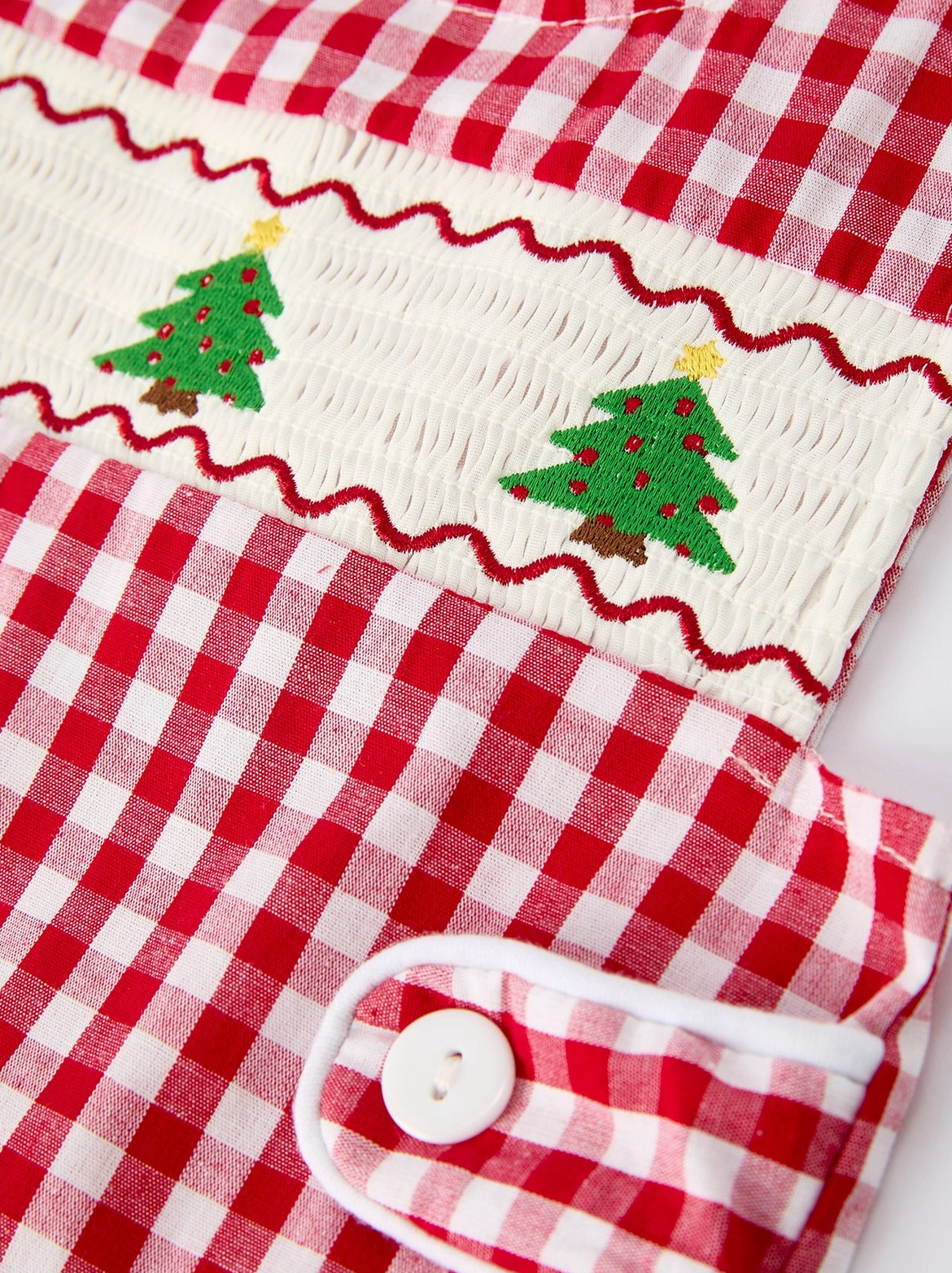 Christmas Tree Plaid  Boy Romper