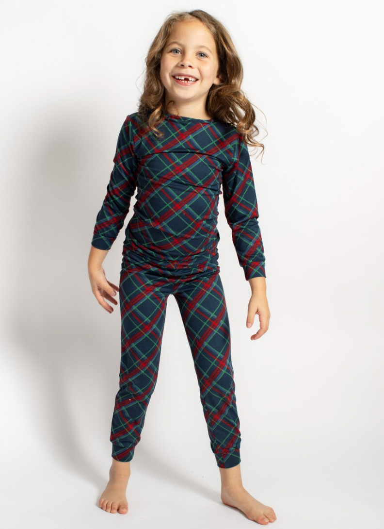 Kid's Layton Plaid Long Sleeve Pajamas