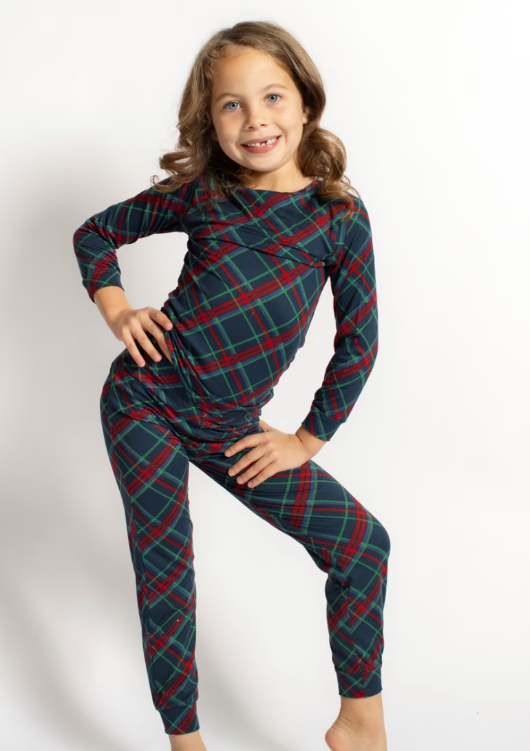 Kid's Layton Plaid Long Sleeve Pajamas