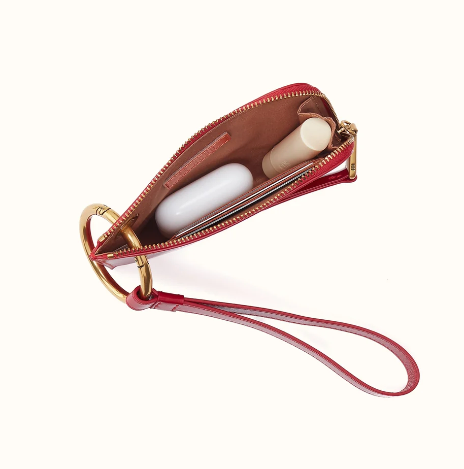 True Red Jett Cc Wristlet In Polished Leather