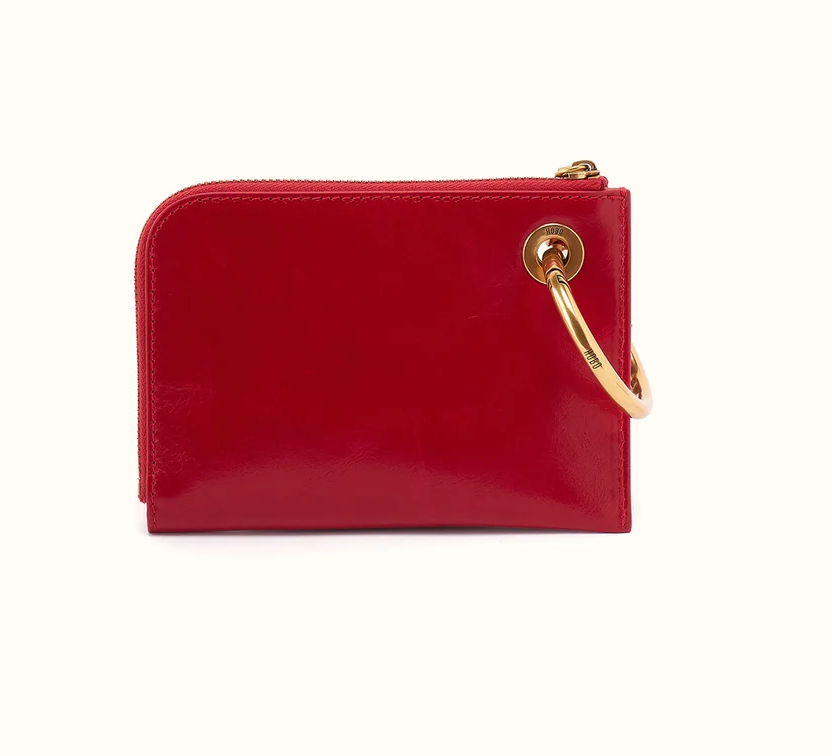 True Red Jett Cc Wristlet In Polished Leather