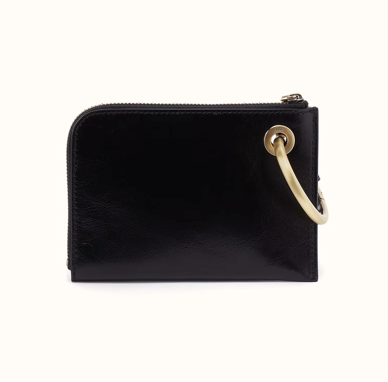 Black Jett Cc Wristlet In Polished Leather