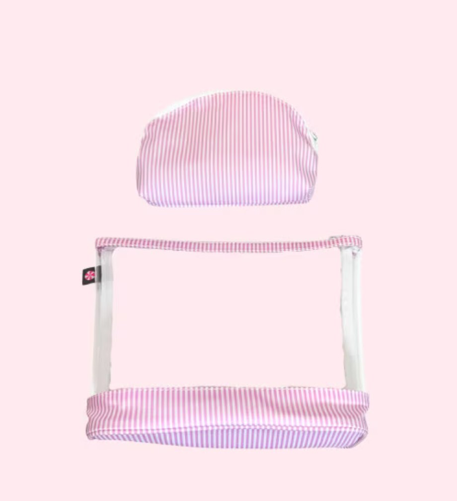 Pink Seersucker Preppy Stripe Jet-Set