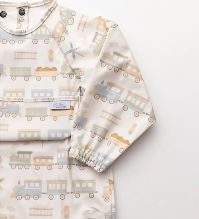 The Grayson Long Sleeve Bib-Trains