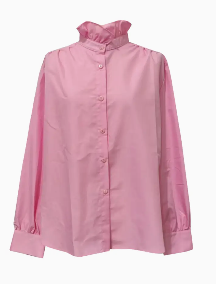 Chic French Romance Ruffle Shirt