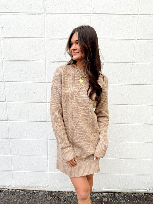 Cable Knit Sweater Dress