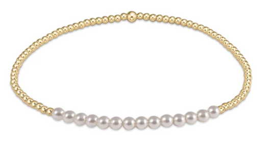 Gold Bliss 3mm Bead Bracelet 6mm Pearl