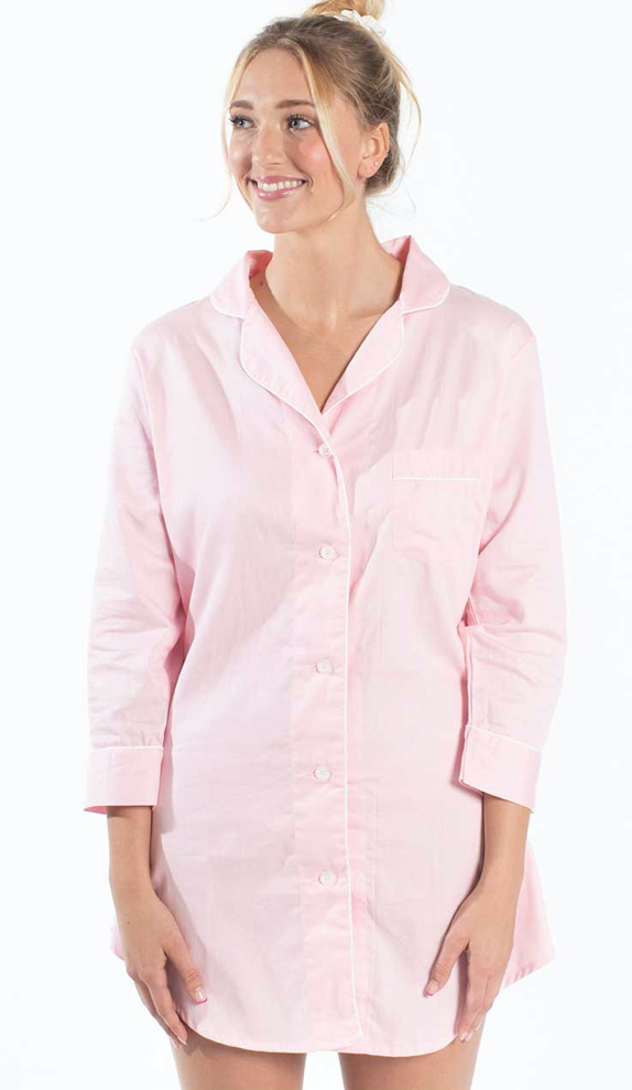 Pink Sateen Sleep Shirt