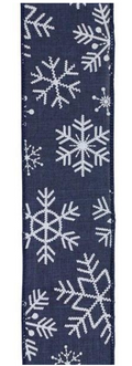 Navy & White Snowflake Ribbon