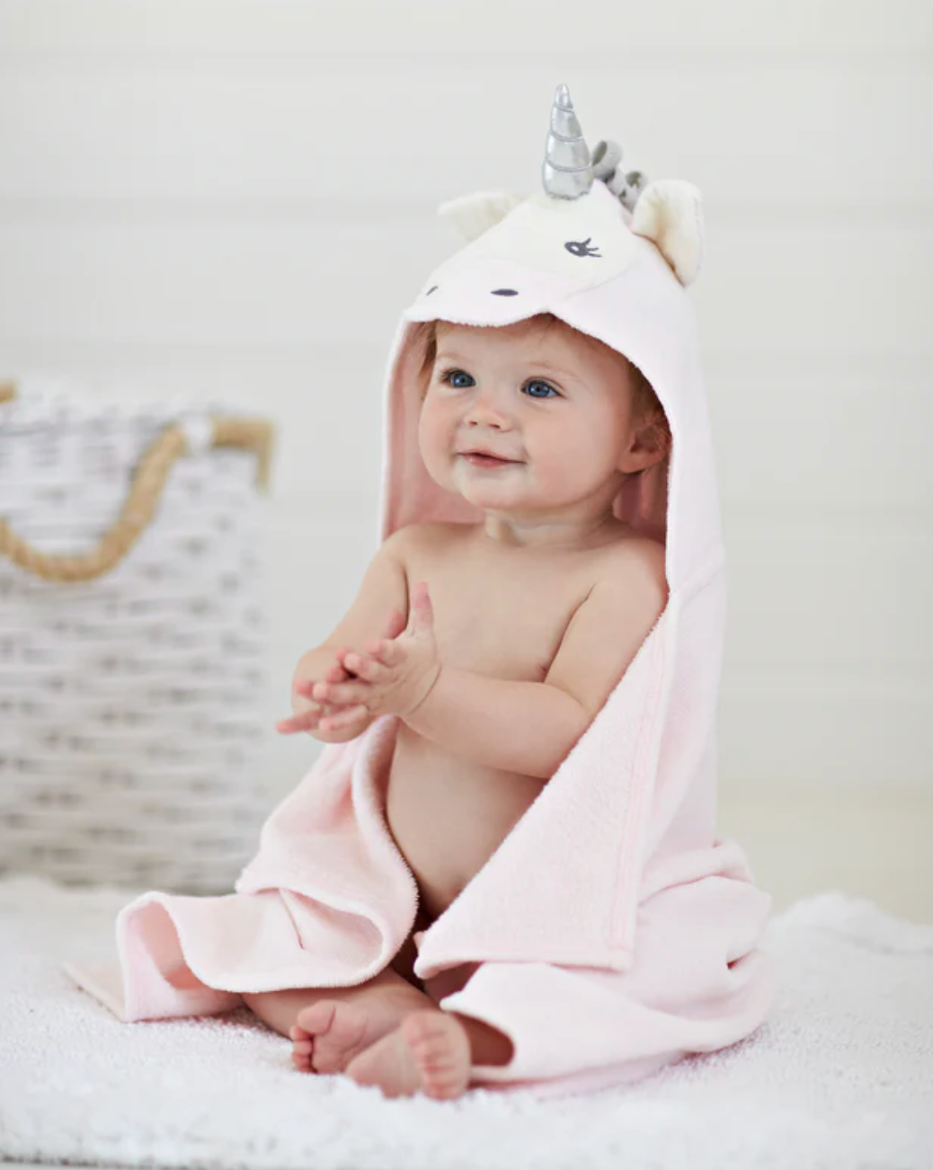 Pink Unicorn Hooded Baby Towel