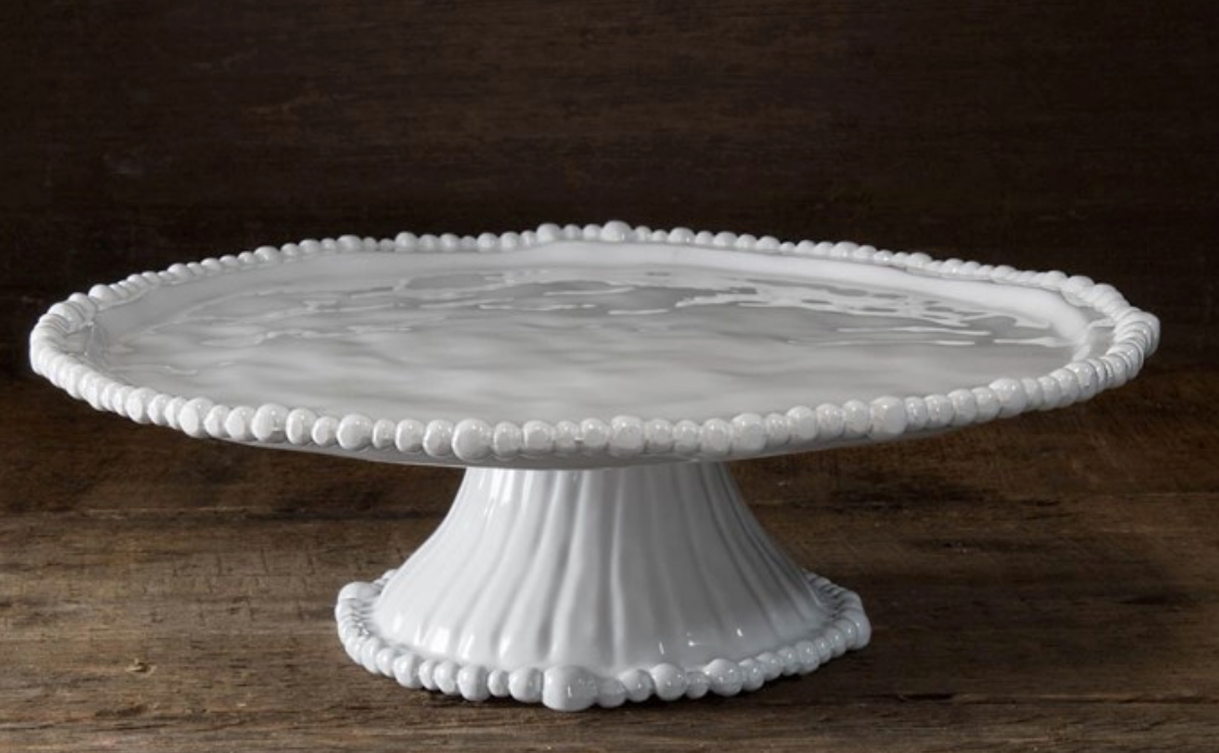 VIDA Alegria Pedestal Cake plate -white