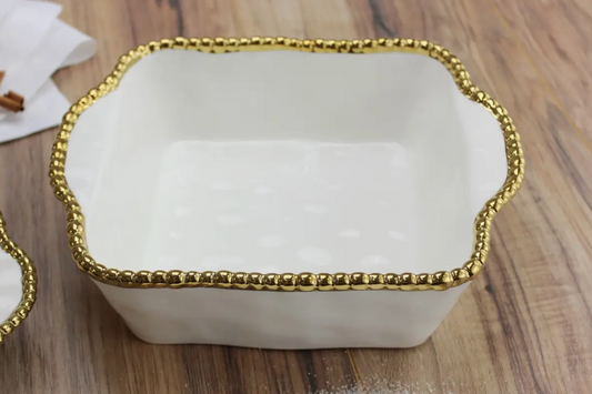 Square Baking Dish-Gold