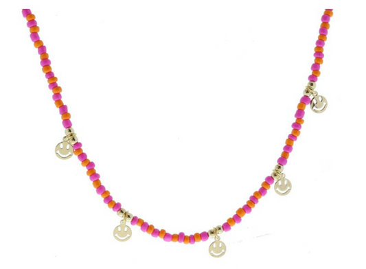 Kids Giggles Necklaces, Gold Smiles